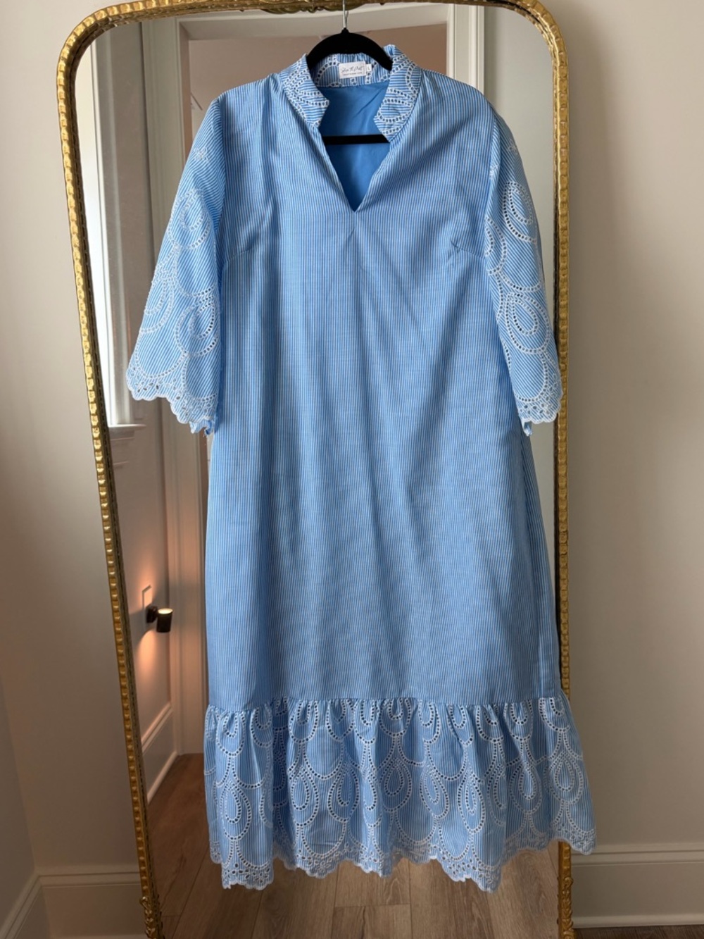 My Kind Of Day Blue Eyelet Midi Dress